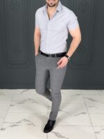 پیراهن 040224 POLO طوسی روشن - Image 2