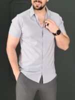 پیراهن 040224 POLO طوسی روشن - Image 3