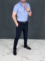 پیراهن 041109 AKOMOD  آبی روشن - Image 4