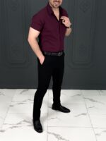 پیراهن 270122 AKOMOD عنابی - Image 2
