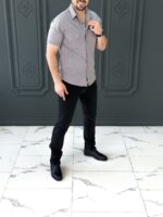 پیراهن 031615 GANT طوسی - Image 3