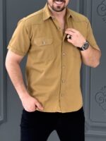 پیراهن 040901 PULL&BEAR شکلاتی
