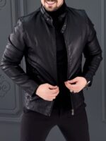 کت چرم 6528 مشکی
