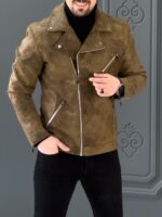 کت چرم 5898 AKOMOD شکلاتی