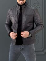 کت چرم 6201 طوسی - Image 3