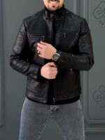 کت چرم 6201 مشکی - Image 5