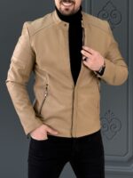 کت چرم 6501 کرم - Image 5