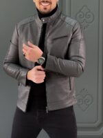 کت چرم 6208 طوسی - Image 3