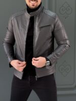 کت چرم 6208 طوسی - Image 2
