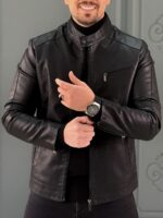 کت چرم 6208 مشکی - Image 2