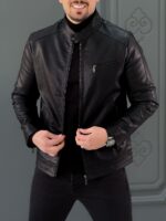 کت چرم 6208 مشکی - Image 4