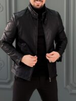 کت چرم 6328 مشکی - Image 2