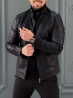 کت چرم 6328 مشکی - Image 3
