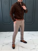 پیراهن 030804 مخمل شکلاتی - Image 2
